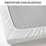 Imagem de protetor para cama casal padrão colchão matelado e impermeável branco
