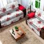 Imagem de Protetor Sofa Estampado Isabela 2 E 3 Lugares - Floral Vermelho/Preto