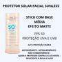Imagem de Protetor Solar Stick Com Base Média Efeito Matte Sunless 12gr