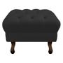 Imagem de Puf Puff Banqueta Retrô Luiz XV 50cm Quadrado Sala Escritório Recepção Suede Preto - D house Decor