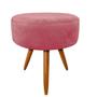 Imagem de Puf Puff Decorativo Redondo Rosê E Branco Combo Com 2