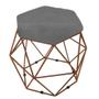 Imagem de Puff Aramado Bronze Assento Hexagonal Suede Cinza - DS Móveis