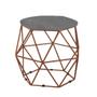 Imagem de Puff Aramado Bronze Assento Hexagonal Suede Cinza - DS Móveis