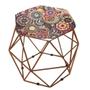 Imagem de Puff Aramado Bronze Assento Hexagonal Suede Mosaico - SA Móveis