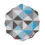 Imagem de Puff Aramado Bronze Assento Hexagonal Suede Triângulo Azul