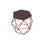 Puff Aramado Bronze Decorativo Suede Marrom Claro - Maitê Moda Casa Imagem de Puff Aramado Bronze Decorativo Suede Marrom Claro