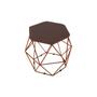 Imagem de Puff Aramado Onix Hexagonal Base Bronze Marrom Claro