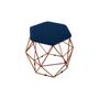 Imagem de Puff Aramado Onix Hexagonal Base Bronze material sintético Azul Marinho