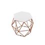 Imagem de Puff Aramado Onix Hexagonal Base Bronze material sintético Branco