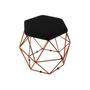 Imagem de Puff Aramado Onix Hexagonal Base Bronze Preto