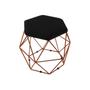 Imagem de Puff Aramado Onix Hexagonal Base Bronze Preto