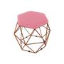 Imagem de Puff Aramado Onix Hexagonal Base Bronze Rosa
