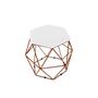 Imagem de Puff Aramado Onix Hexagonal Base Bronze Sintético  Branco