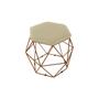 Imagem de Puff Aramado Onix Hexagonal Base Bronze Suede Bege