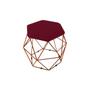Imagem de Puff Aramado Onix Hexagonal Base Bronze Suede Marsala