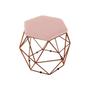 Imagem de Puff Aramado Onix Hexagonal Base Bronze Veludo Rose