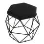 Imagem de Puff Aramado Preto Assento Hexagonal Suede Preto - DS Móveis