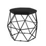 Imagem de Puff Aramado Preto Assento Hexagonal Suede Preto- SA Móveis