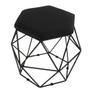 Imagem de Puff Aramado Preto Assento Hexagonal Suede Preto- SA Móveis