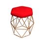 Imagem de Puff Aramado Vermelho Base de Ferro Rose Gold Web Shop Moveis