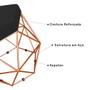 Imagem de Puff Banco Decorativo Aramado Hexagonal Base Eiffel Bronze Suede Preto - Desk Design