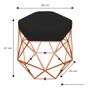 Imagem de Puff Banco Decorativo Aramado Hexagonal Base Eiffel Bronze Suede Rosê - Abmaza