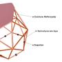 Imagem de Puff Banco Decorativo Aramado Hexagonal Base Eiffel Bronze Suede Rosê - Abmaza