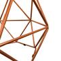 Imagem de Puff Banco Decorativo Aramado Hexagonal Base Eiffel Bronze Suede Rosê - Desk Design