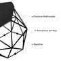 Imagem de Puff Banco Decorativo Aramado Hexagonal Base Eiffel Preta Suede Preto - Desk Design