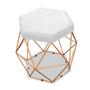 Imagem de Puff Banqueta Banqueta Bruna Decorativo Aramado Hexagono Bronze material sintético Branco - KDAcanto Móveis