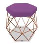 Imagem de Puff Banqueta Banqueta Bruna Decorativo Aramado Hexagono Bronze material sintético Roxo - DAMAFFÊ MÓVEIS