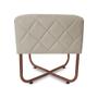 Imagem de Puff Banqueta Bela Suede Bege Base Metal Cobre - Vallisa Decor