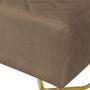 Imagem de Puff Banqueta Bela Suede Cappuccino Base Metal Dourado - Vallisa Decor