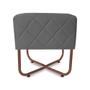 Imagem de Puff Banqueta Bela Suede Cinza Base Metal Cobre - Vallisa Decor