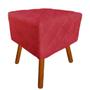 Imagem de Puff Banqueta Decorativo Estofado Para Salão de Beleza Isabella Corano Vermelho - LM DECOR