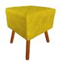 Imagem de Puff Banqueta Decorativo Estofado Para Salão de Beleza Isabella Suede Amarelo - LM DECOR