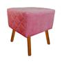 Imagem de Puff Banqueta Decorativo Estofado Para Salão de Beleza Isabella Suede Rosa Barbie - LM DECOR