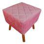 Imagem de Puff Banqueta Decorativo Estofado Para Salão de Beleza Isabella Suede Rosa Barbie - LM DECOR