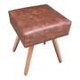 Imagem de Puff Banqueta Decorativo Pé Palito Natural Ibiza Sintético PU Nozes D03 - D'Rossi