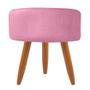 Imagem de Puff Banqueta Decorativo Redondo Para Sala de Estar Suede Rosa