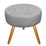 Imagem de Puff Banqueta Nanda Capitonê Pés Palito Decor Sala de Estar Quarto Suede Cinza - DAMAFFÊ MÓVEIS