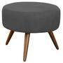 Imagem de Puff Banqueta Redondo Classic Suede Cinza - SA Móveis