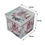 Imagem de Puff Baú Banco Estampado Dobrável Porta Objetos 30 Cm