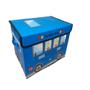 Imagem de Puff baú caixa organizadora de brinquedos infantil porta treco multiuso azul