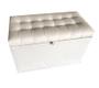 Imagem de Puff baú estofado retangular - 68 cm - branco- material sintético- 100% mdf