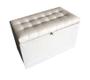 Imagem de Puff baú estofado retangular - 68 cm - branco- material sintético- 100% mdf