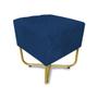 Imagem de Puff Bela Suede Azul Marinho Base  Dourado - Vallisa Decor