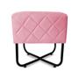 Imagem de Puff Bela Suede Rosa Base X  Preta - Vallisa Decor