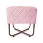 Imagem de Puff Bela Suede Rosa Bebê Base X  Cobre - Vallisa Decor