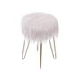 Imagem de Puff Boxbit Petit Pelo Longo Rosa Base Metal